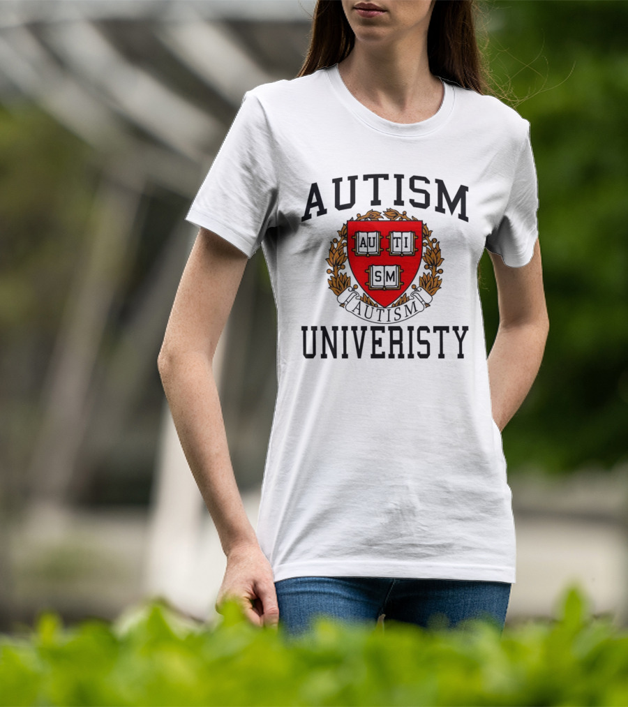 AUTISM UNIVERSITY AUTISM CREST LOGO T-Shirt