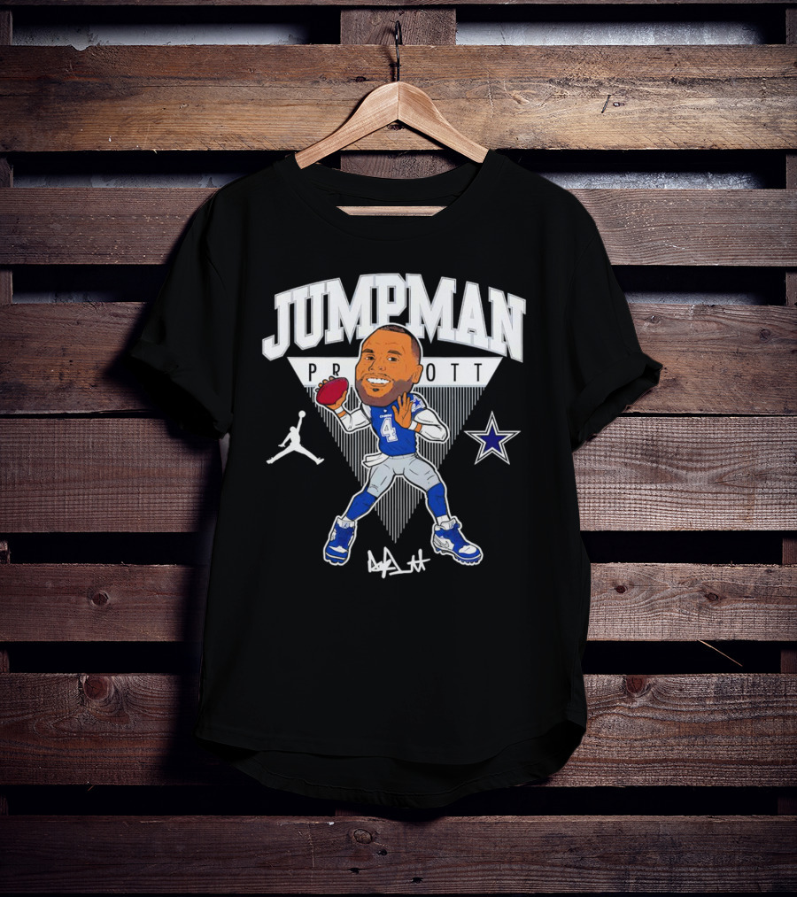 Jumpman Prescott Dak Prescott Dallas Cowboys 4 Signature Football Star T-Shirt