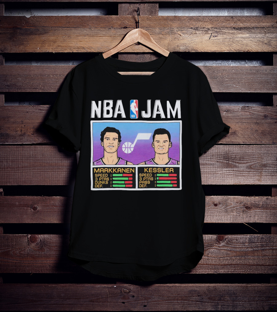 NBA Jam Jazz Markkanen Kessler Player Stats T-Shirt