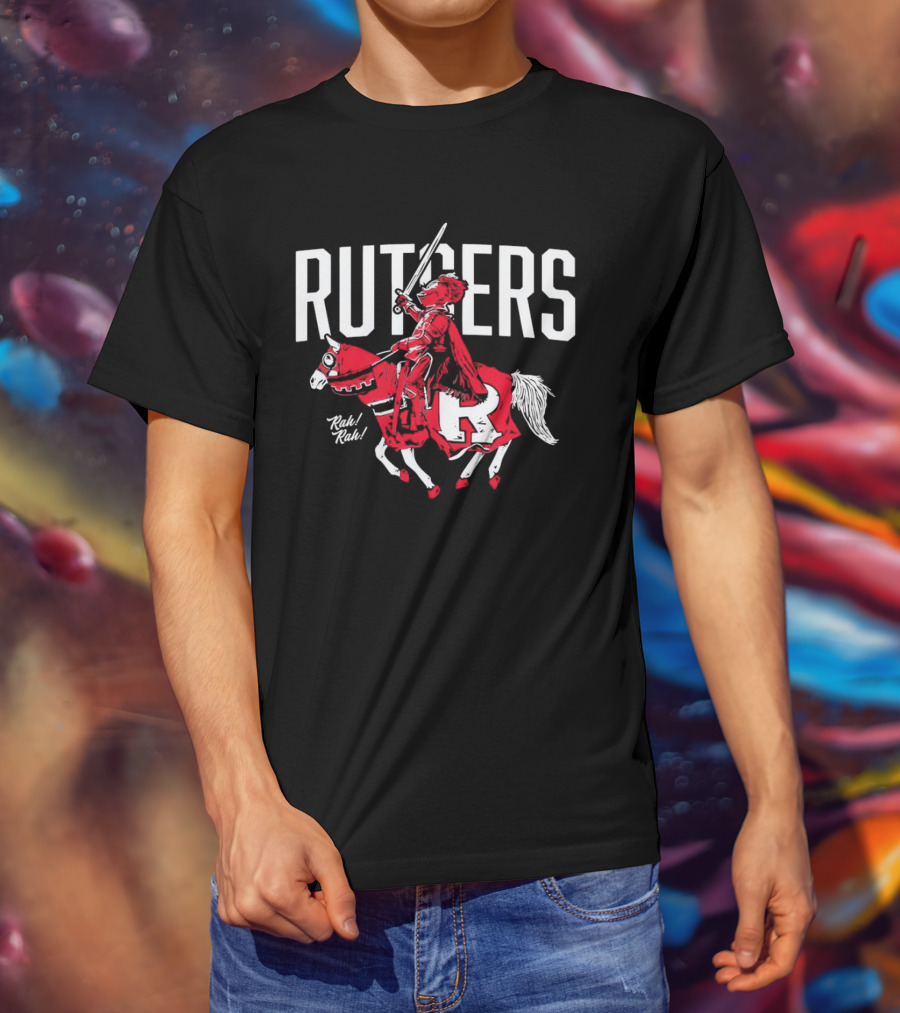 Rutgers Scarlet Knights Mascot Rah Rah Sword Horse T-Shirt