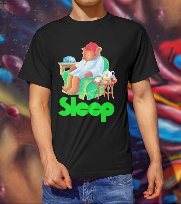 Sleep Tea Bear Radio Chair Cozy Time T-Shirt