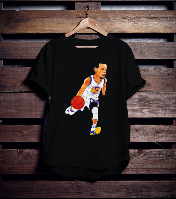 Steph Curry Oakland Basketball Cartoon Golden State Warriors T-Shirt