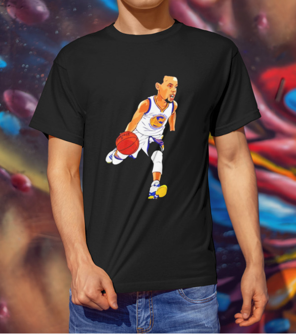 Steph Curry Oakland Basketball Cartoon Golden State Warriors T-Shirt
