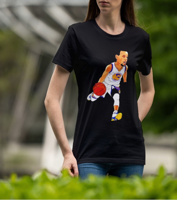 Steph Curry Oakland Basketball Cartoon Golden State Warriors T-Shirt