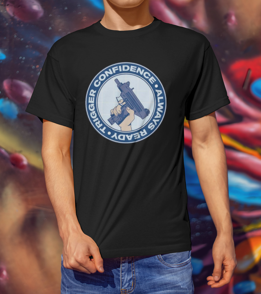 Fudd Busters Trigger Confidence Always Ready Handgun Emblem T-Shirt