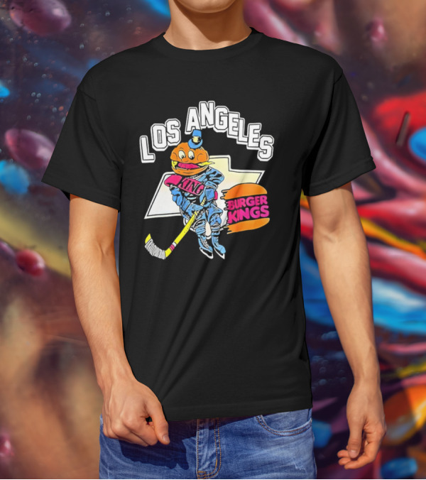 Los Angeles Burger Kings Hockey Comic Mascot T-Shirt