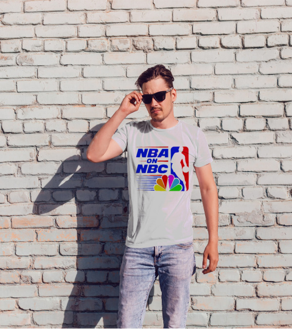 NBA On NBC Basketball Silhouette With Peacock T-Shirt