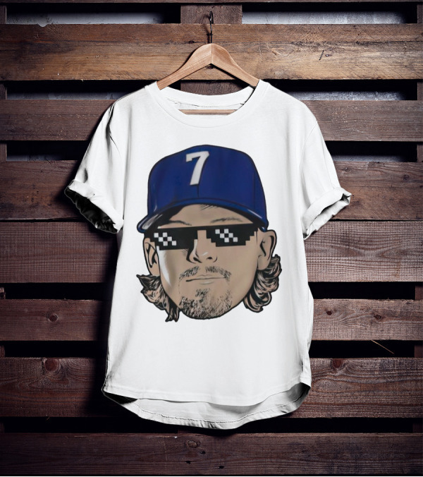 Bobby Witt Jr. Deal With It Kansas City Royals Pixelated Glasses Cap Number 7 T-Shirt