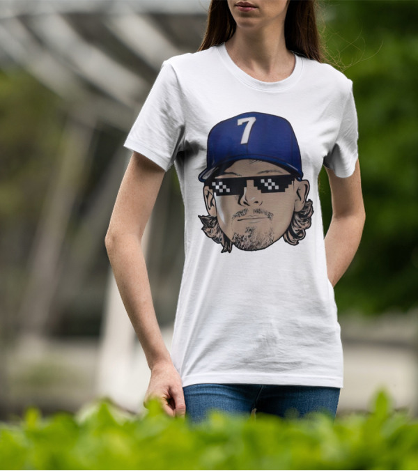Bobby Witt Jr. Deal With It Kansas City Royals Pixelated Glasses Cap Number 7 T-Shirt