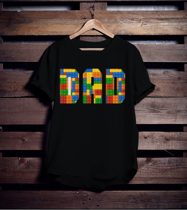 Lego Brick Style Dad Builders T-Shirt