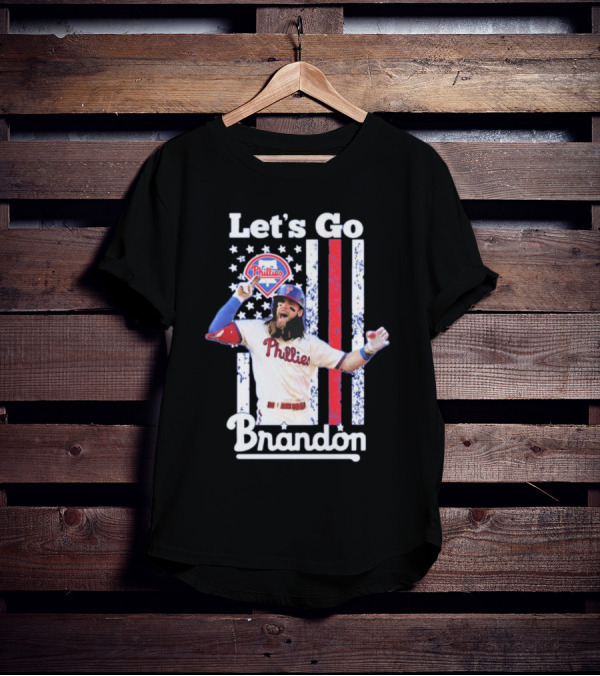 Philadelphia Phillies Let’s Go Brandon Baseball American Flag Stars Stripes T-Shirt