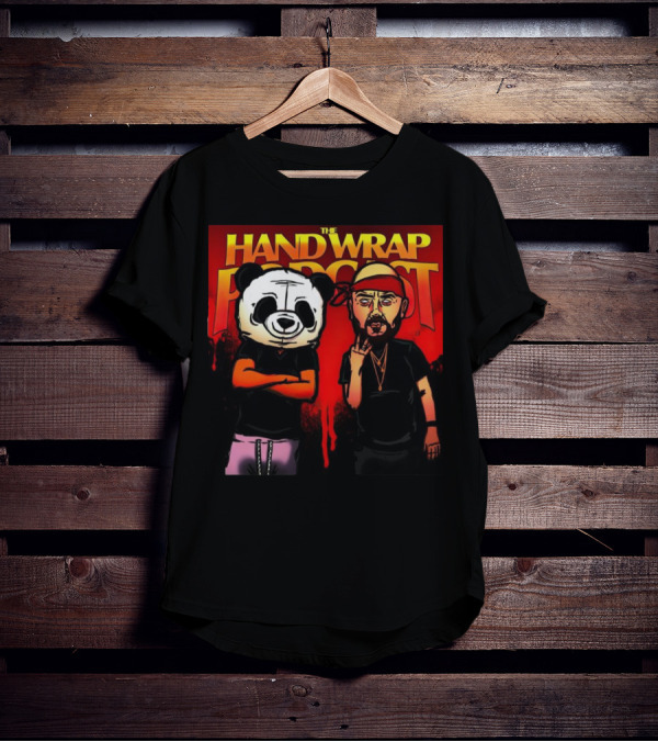 The Hand Wrap Podcast Panda Mask And Bandana Characters T-Shirt
