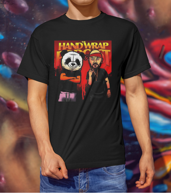 The Hand Wrap Podcast Panda Mask And Bandana Characters T-Shirt