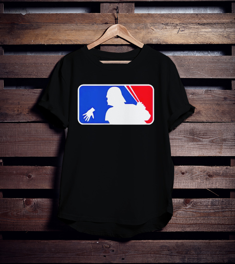 Darth Vader MLB Parody Silhouette With Baseball Bat And Hand T-Shirt