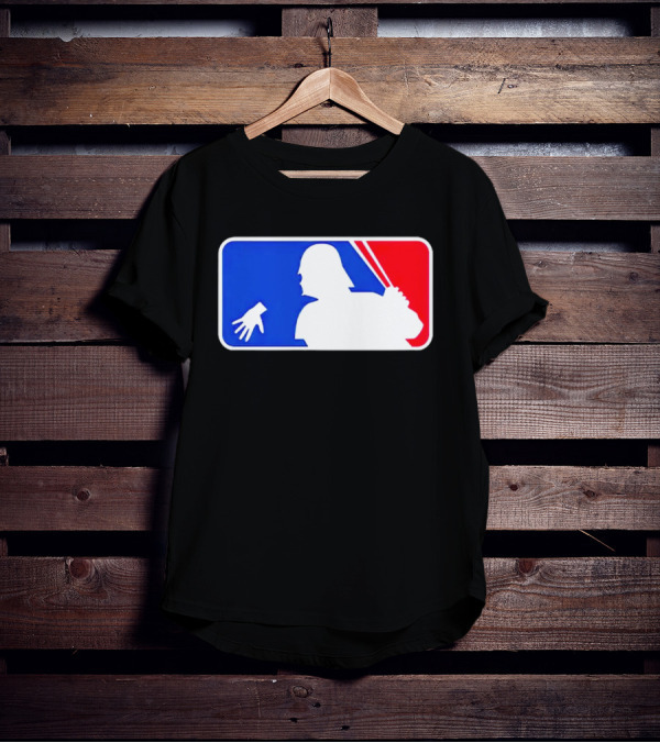 Darth Vader MLB Parody Silhouette With Baseball Bat And Hand T-Shirt