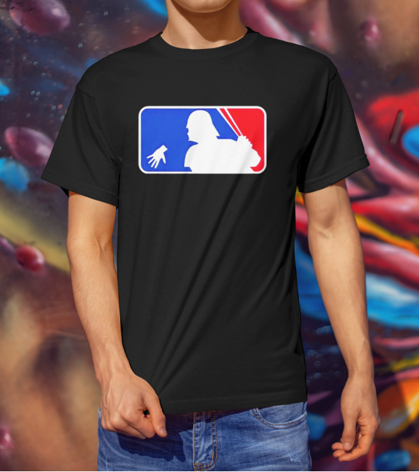 Darth Vader MLB Parody Silhouette With Baseball Bat And Hand T-Shirt