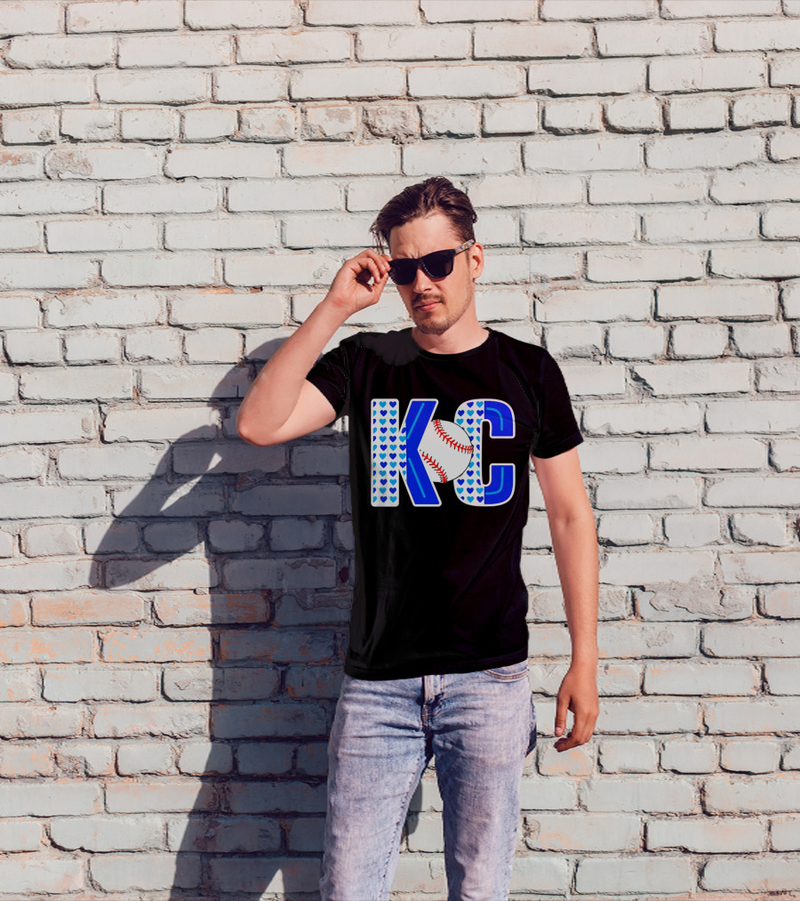 KC Heart Baseball Royals MLB T-Shirt