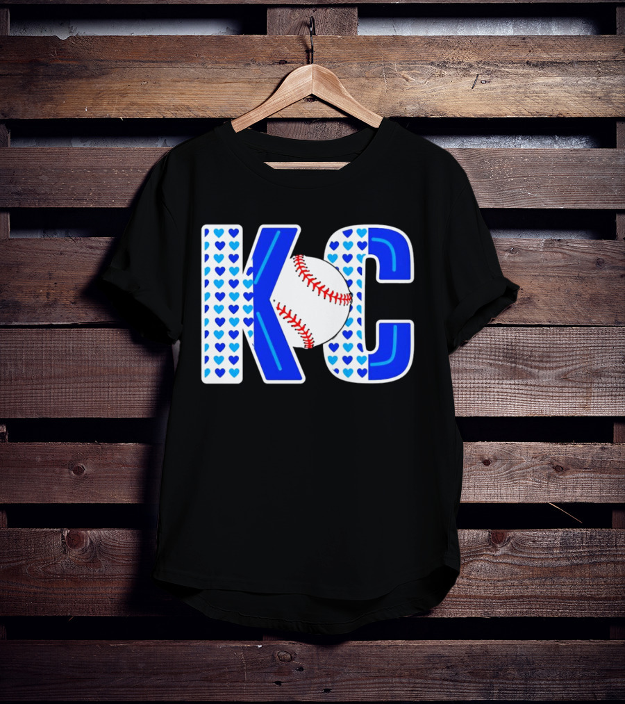 KC Heart Baseball Royals MLB T-Shirt