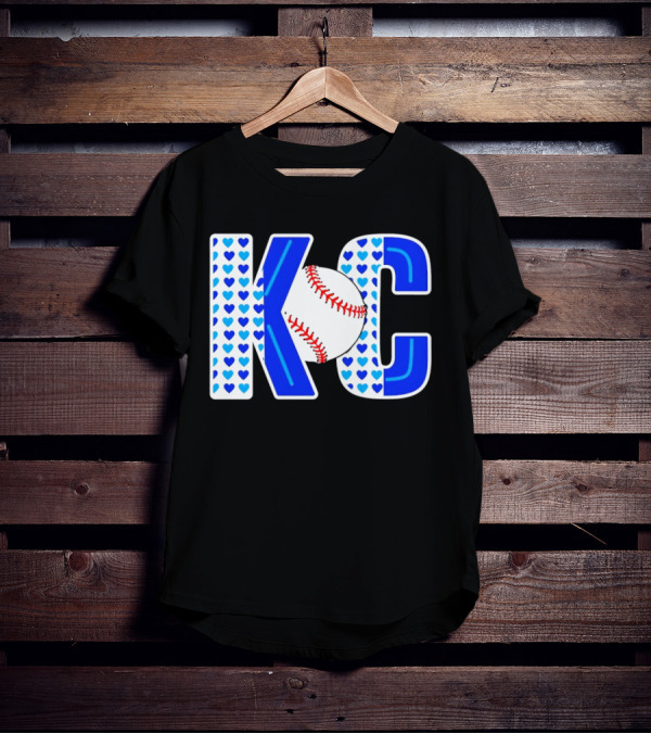 KC Heart Baseball Royals MLB T-Shirt