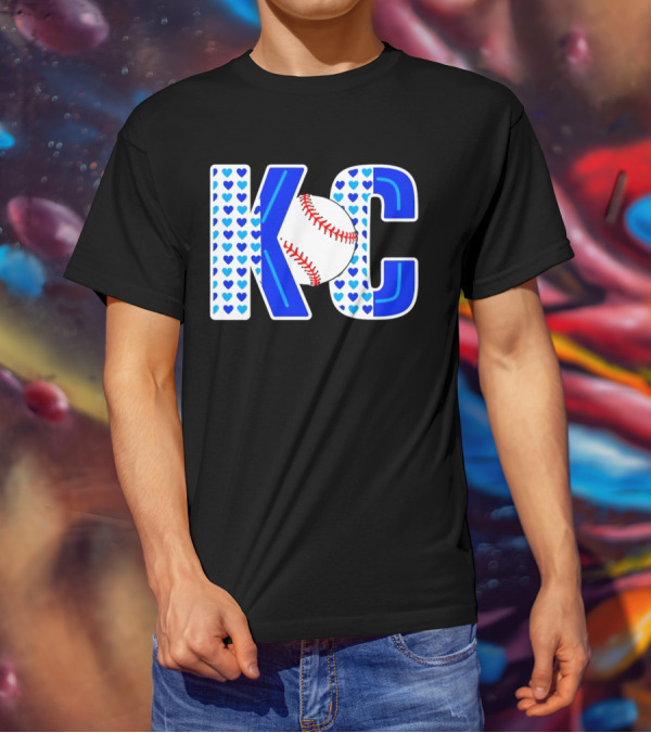 KC Heart Baseball Royals MLB T-Shirt