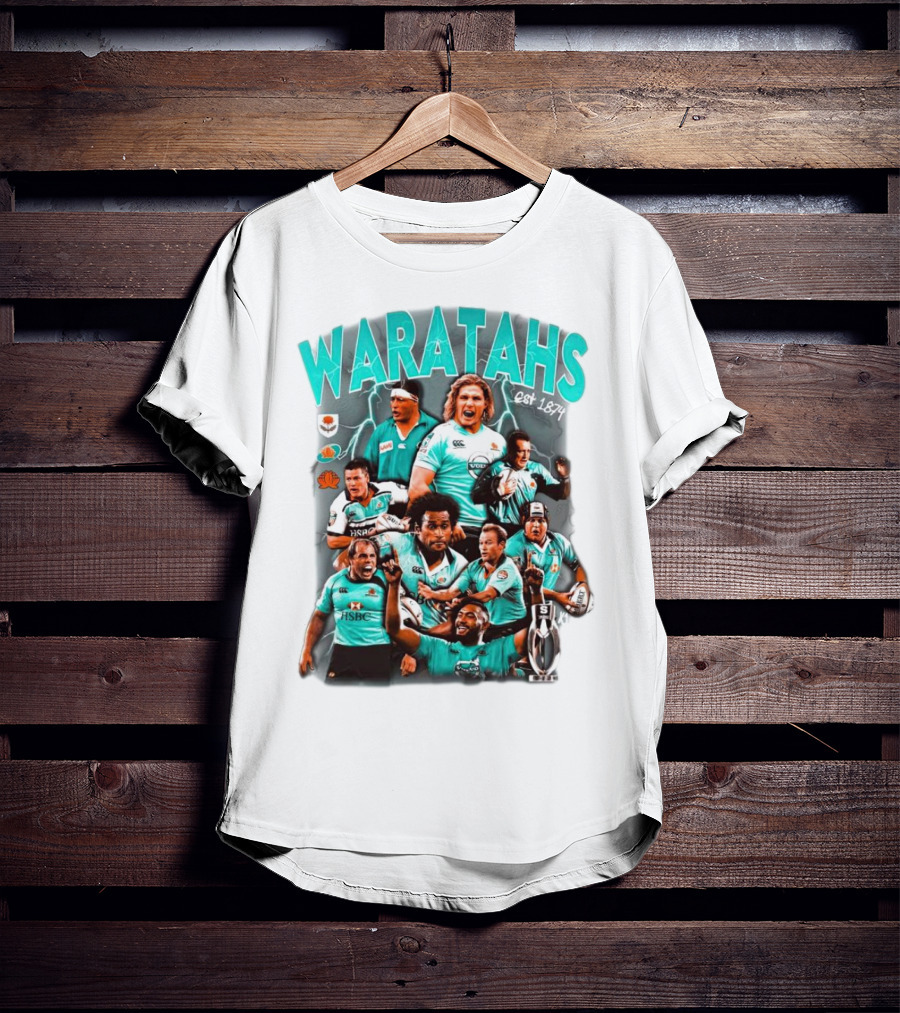 Waratahs Est 1874 Rugby Legends Portrait Featuring HSBC Team Players T-Shirt