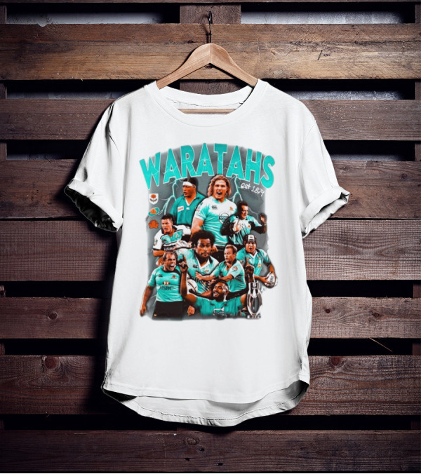 Waratahs Est 1874 Rugby Legends Portrait Featuring HSBC Team Players T-Shirt