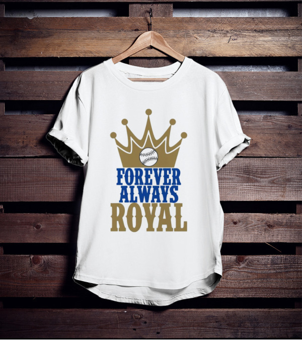 Forever Always Royal Crown Baseball T-Shirt