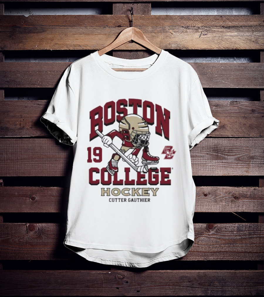 Boston College Eagles Hockey 19 Cutter Gauthier T-Shirt