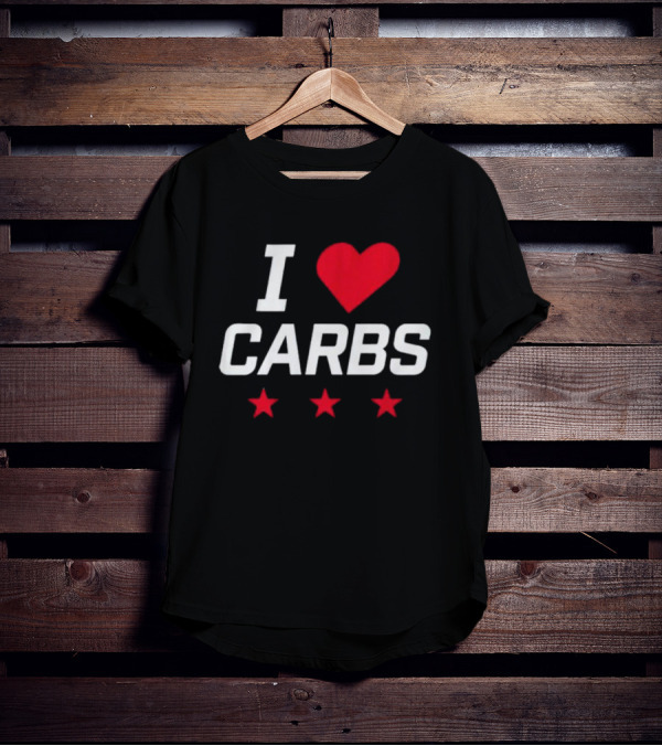 I Love Carbs Washington Capitals Fan Shirt With Red Heart And Three Stars T-Shirt
