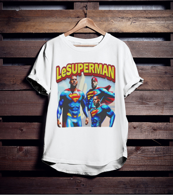 LeSuperman Lebron James Superman Trio Heroic Pose T-Shirt