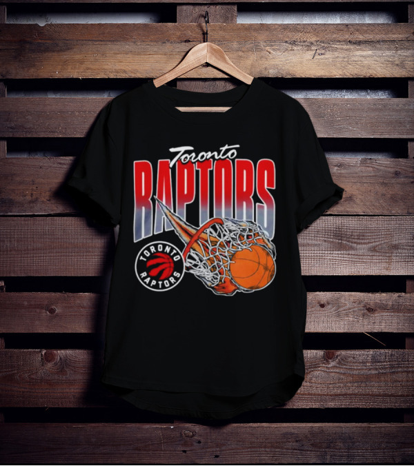 Toronto Raptors Basketball Flaming Net T-Shirt
