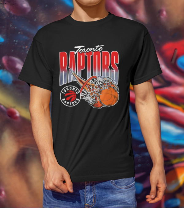 Toronto Raptors Basketball Flaming Net T-Shirt