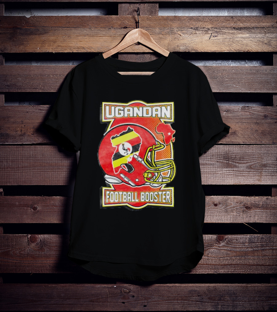 UGANDAN Football Booster Africa Map Flag Helmet T-Shirt