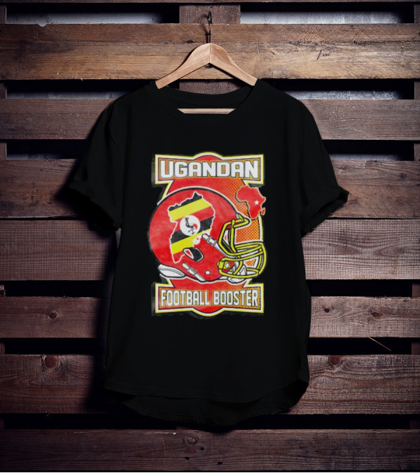UGANDAN Football Booster Africa Map Flag Helmet T-Shirt