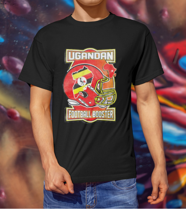 UGANDAN Football Booster Africa Map Flag Helmet T-Shirt
