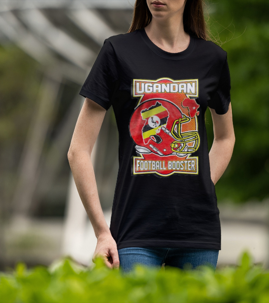 UGANDAN Football Booster Africa Map Flag Helmet T-Shirt