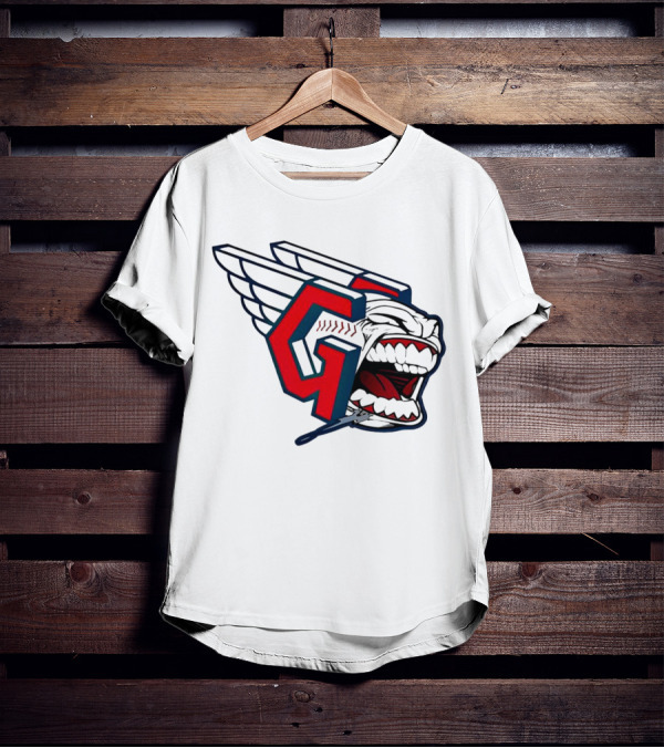 Cleveland Guardians Wings Logo With Fierce Expression T-Shirt