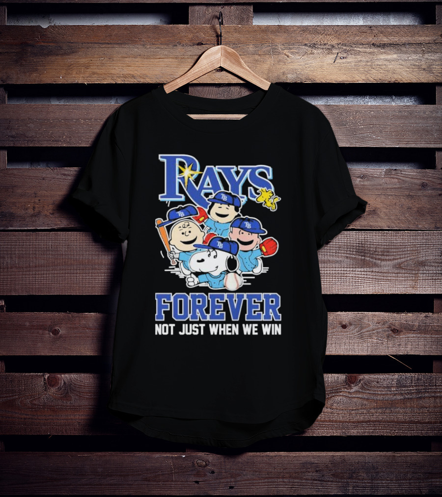 Tampa Bay Rays Peanuts Characters Baseball Forever Not Just When We Win T-Shirt