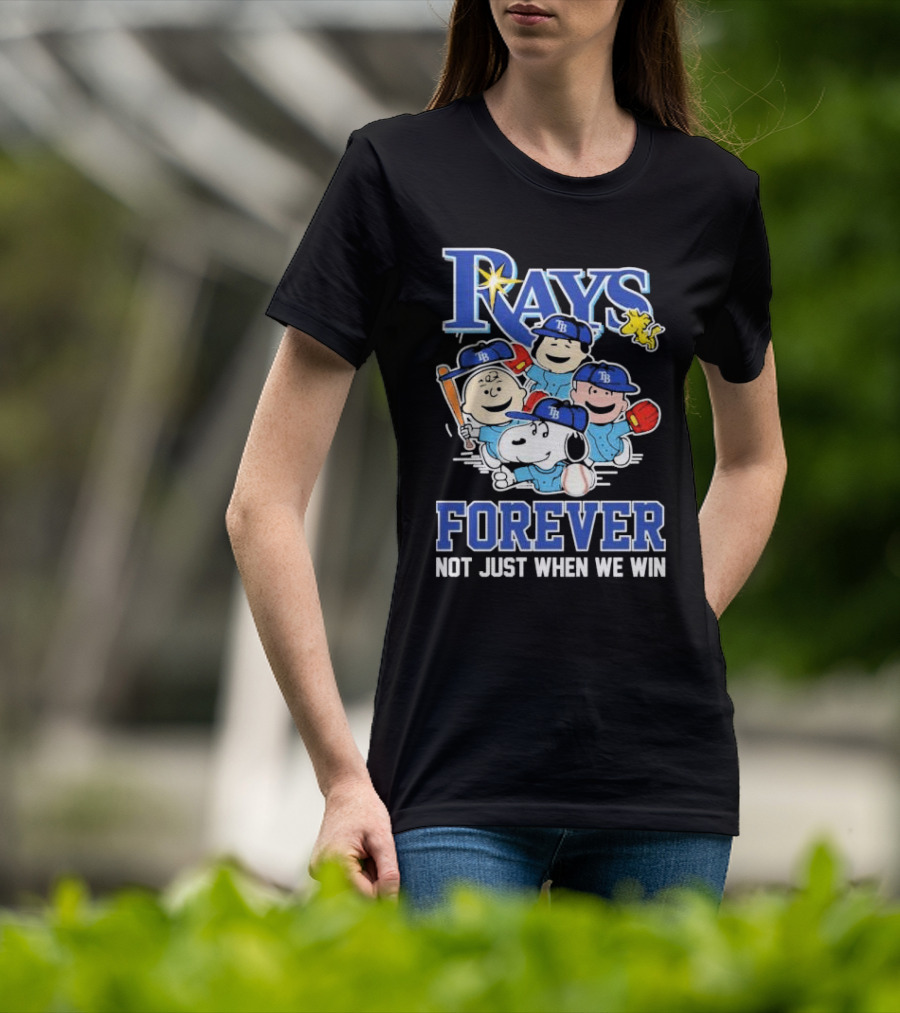 Tampa Bay Rays Peanuts Characters Baseball Forever Not Just When We Win T-Shirt