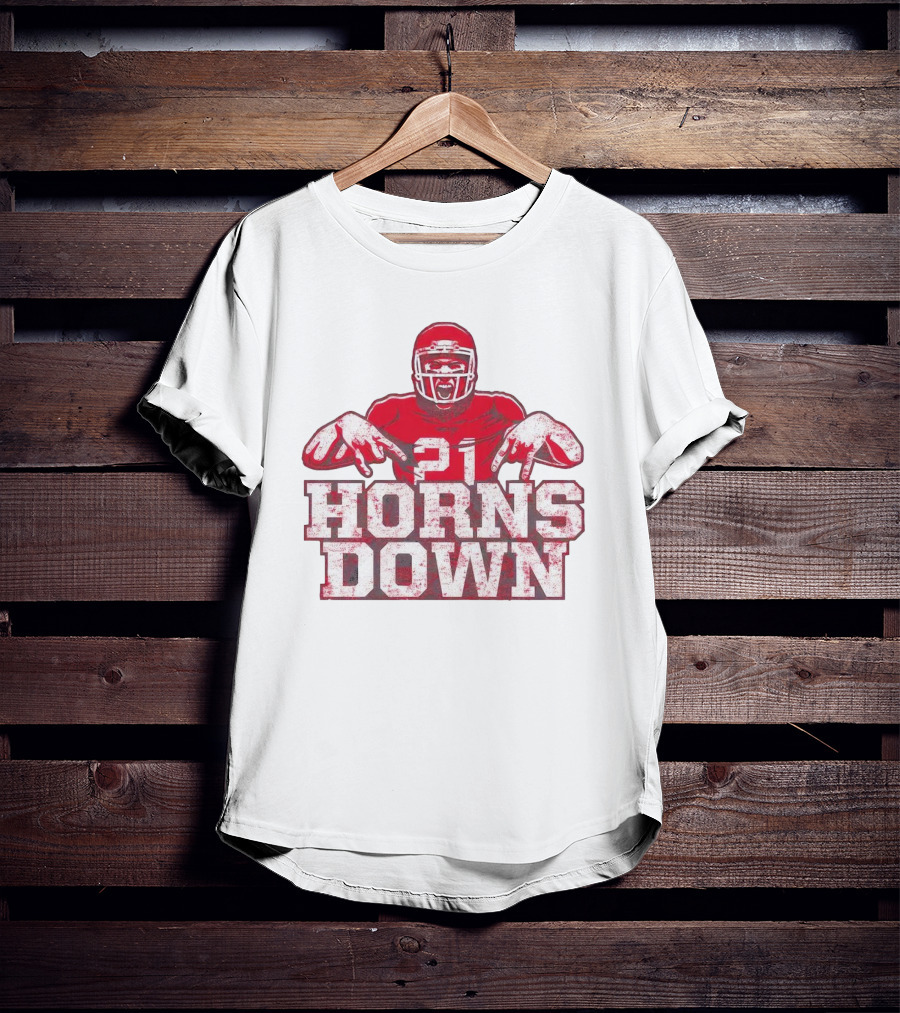 21 Horns Down Arkansas Razorbacks Football T-Shirt