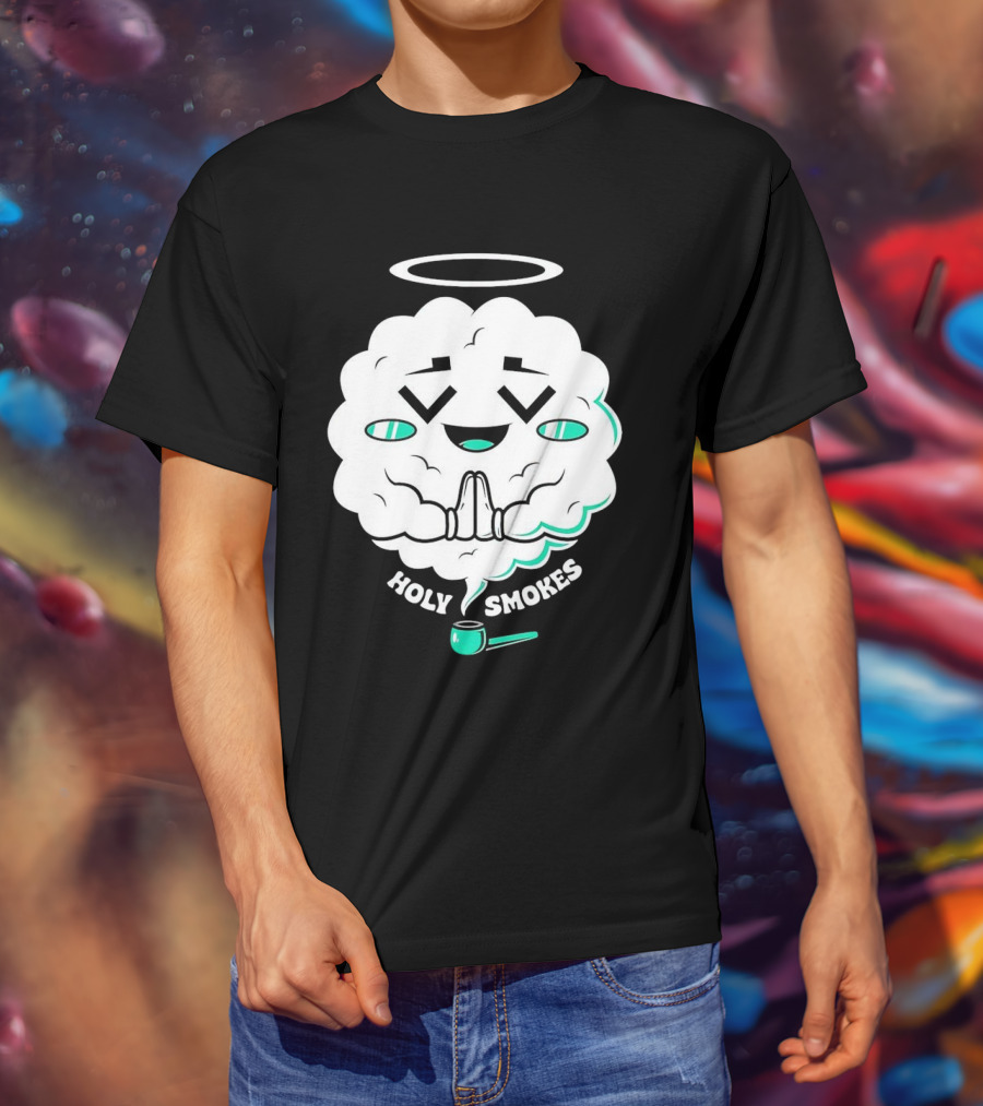 Holy Smokes Cloud With Halo And Pipe T-Shirt