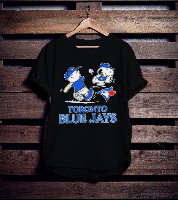 Toronto Blue Jays Charlie Brown Snoopy Baseball Peanuts MLB Collaboration T-Shirt