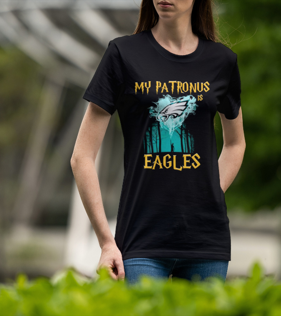 My Patronus Is Philadelphia Eagles Forest Scene Football Fan Magic Charm T-Shirt