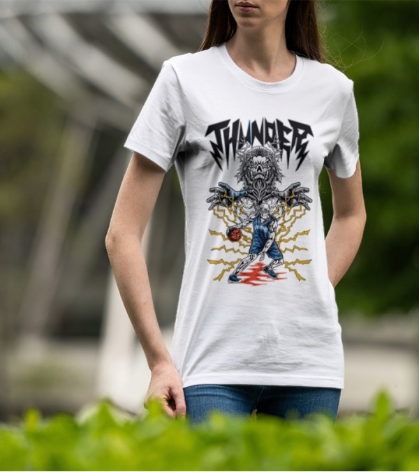 THUNDER Basketball Skeleton Power Burst T-Shirt