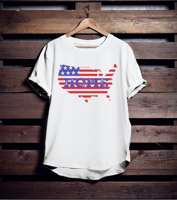 USA Map Flag Home T-Shirt