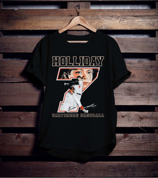 Holliday Number 7 Baltimore Baseball Signature T-Shirt