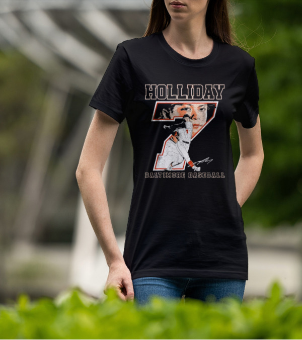Holliday Number 7 Baltimore Baseball Signature T-Shirt