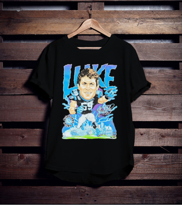 Luke Kuechly Carolina Panthers 59 Glory Days Icons Caricature T-Shirt