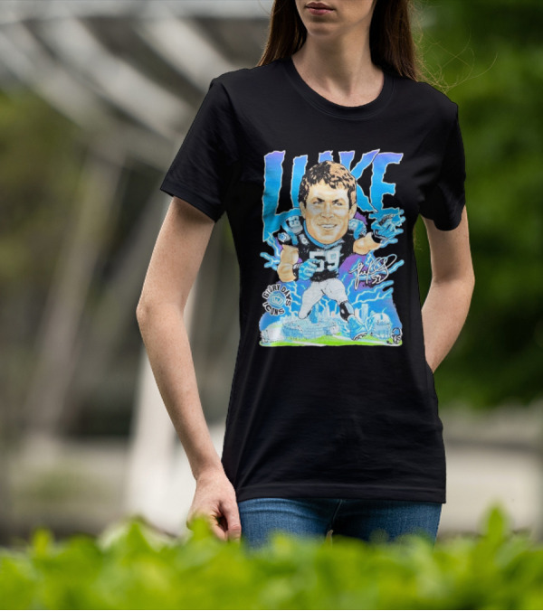 Luke Kuechly Carolina Panthers 59 Glory Days Icons Caricature T-Shirt