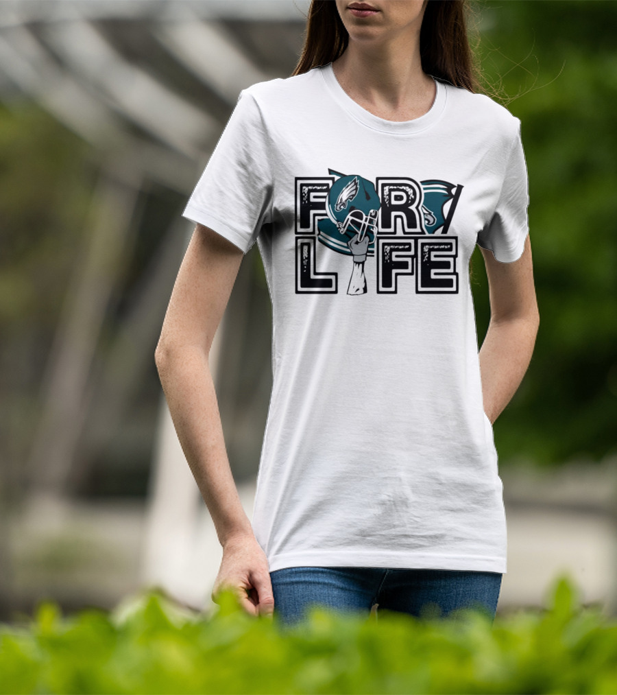 Philadelphia Eagles Helmet Wings For Life NFL T-Shirt